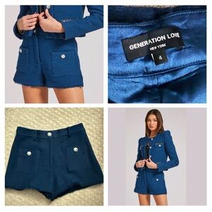 Generation Love Blue Tweed Shorts